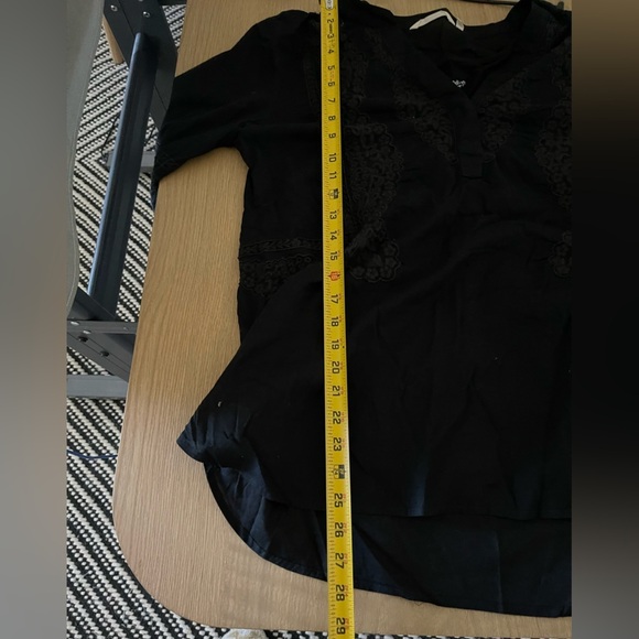 Soft Surroundings|Black Larissa Top with Black Tank built in•••Embroidered Boho - Picture 11 of 11